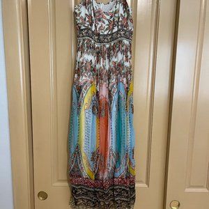 Multi colored maxi dress by Anthropologie, size 10